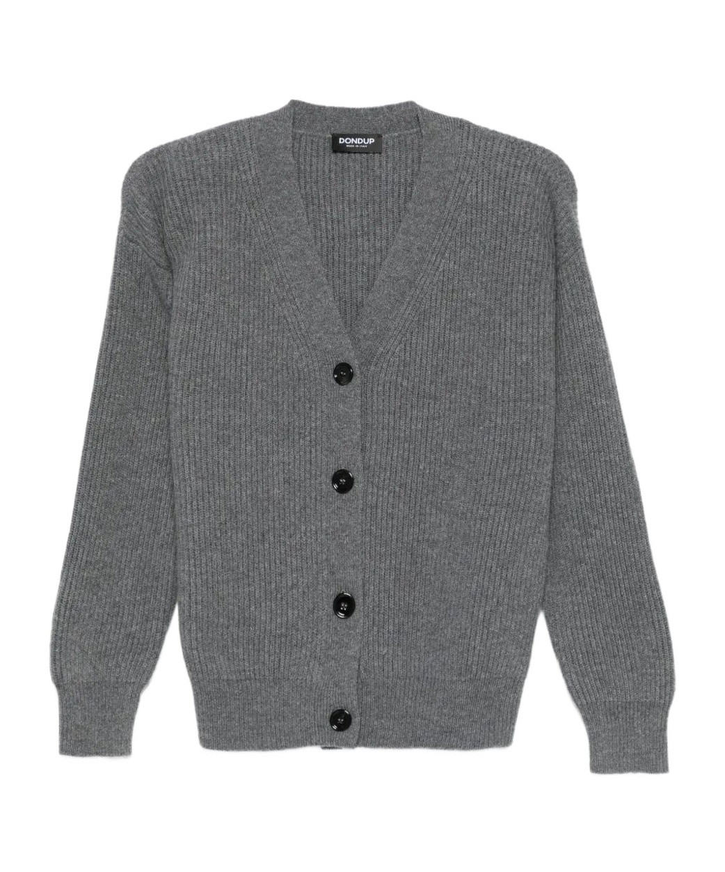 Dondup V-neck Ribbed Cardigan In Animal Print