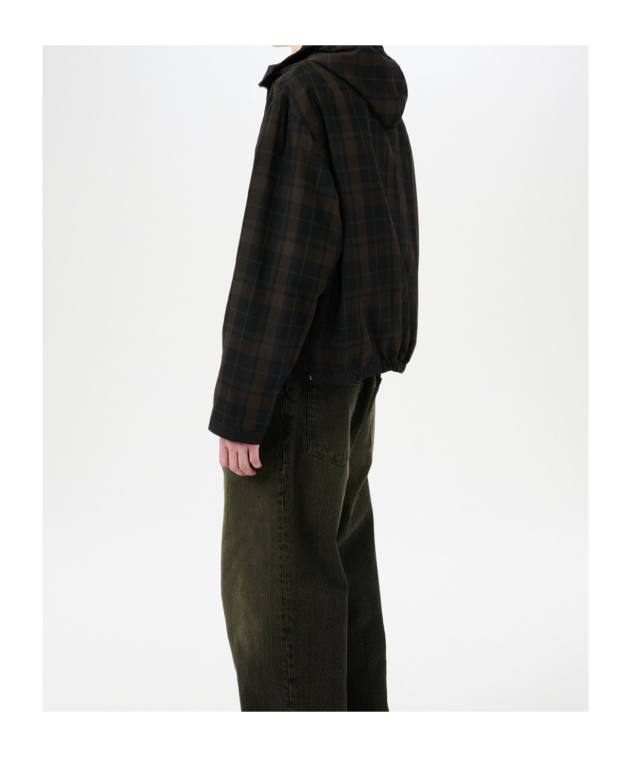 Our Legacy Riviera Checked Shell Hooded Jacket In Black