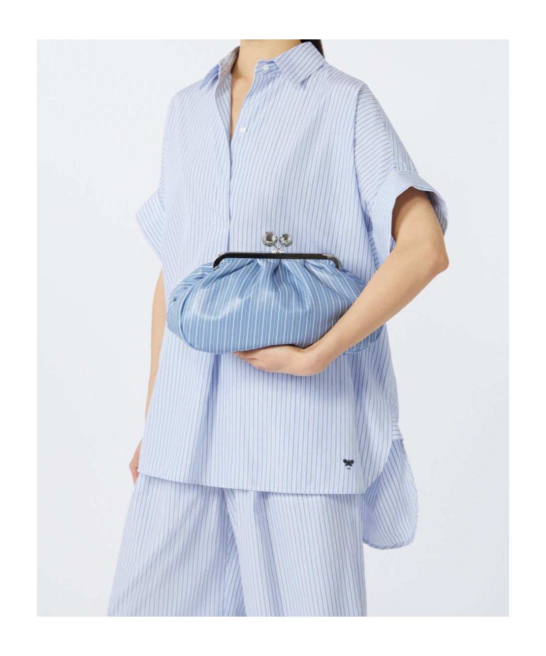 Weekend Max Mara Medium Printed Nappa Leather Pasticcino Bag In Blue