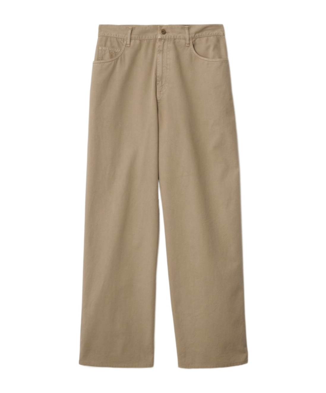 Burberry Men's Washed Twill Trousers In Feather Color