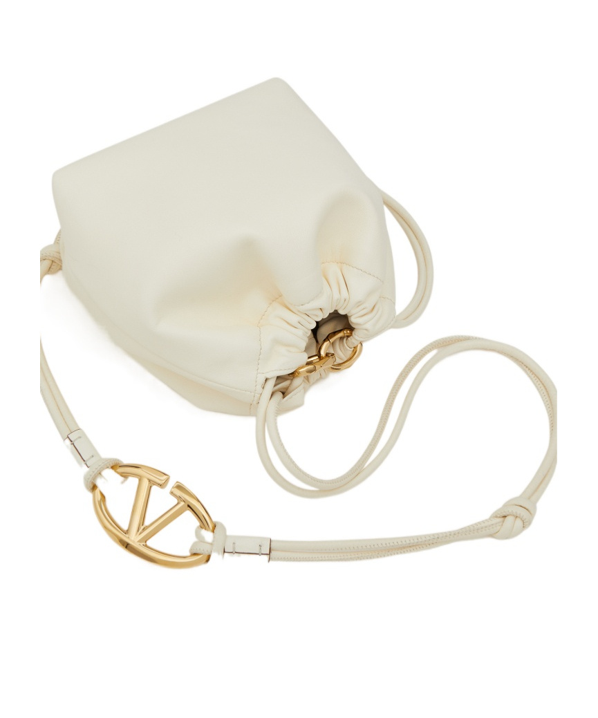 Valentino Mini Vlogo Pouf Bucket Bag In Nude