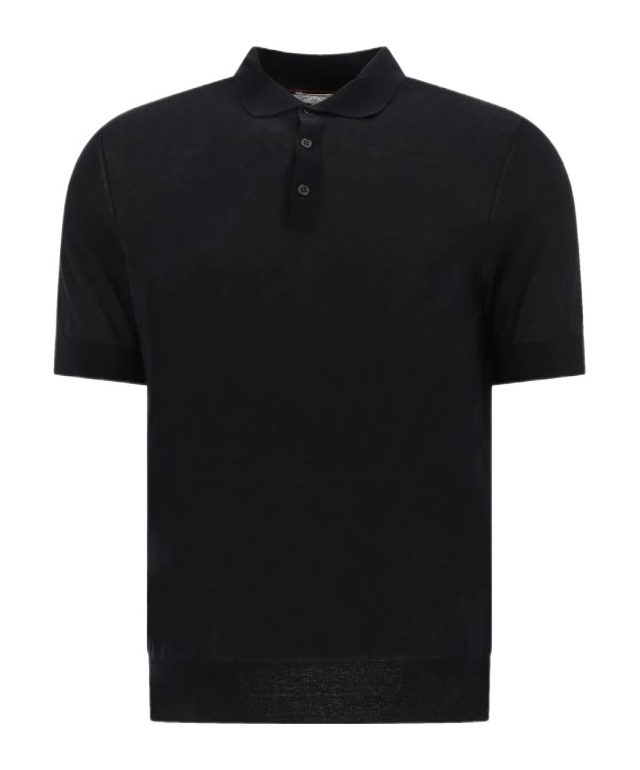 Brunello Cucinelli Layered-effect Polo Shirt In Black