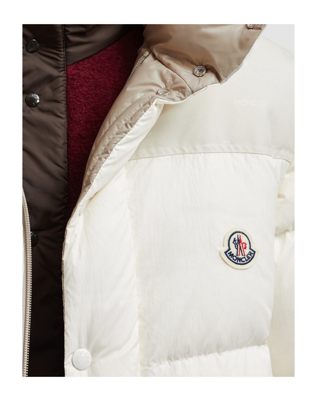 Moncler Double-sided Short Down Jacket In White
