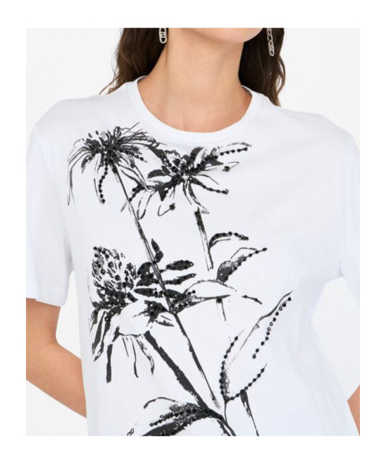Liu •jo Cotton T-shirt With Print In White