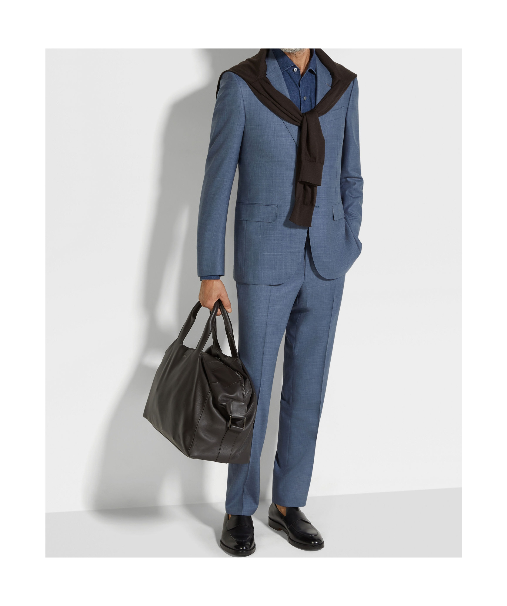 Zegna Centoventimila Wool Suit In Blue