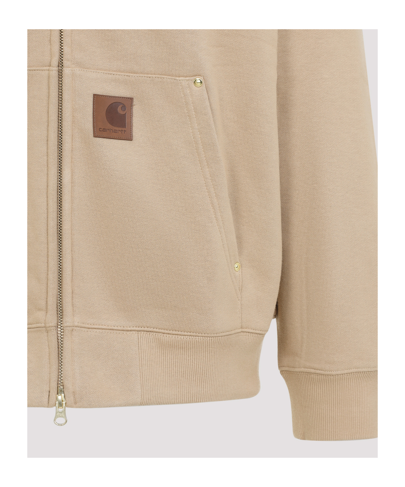 Carhartt Zippered Hoodie In Nude