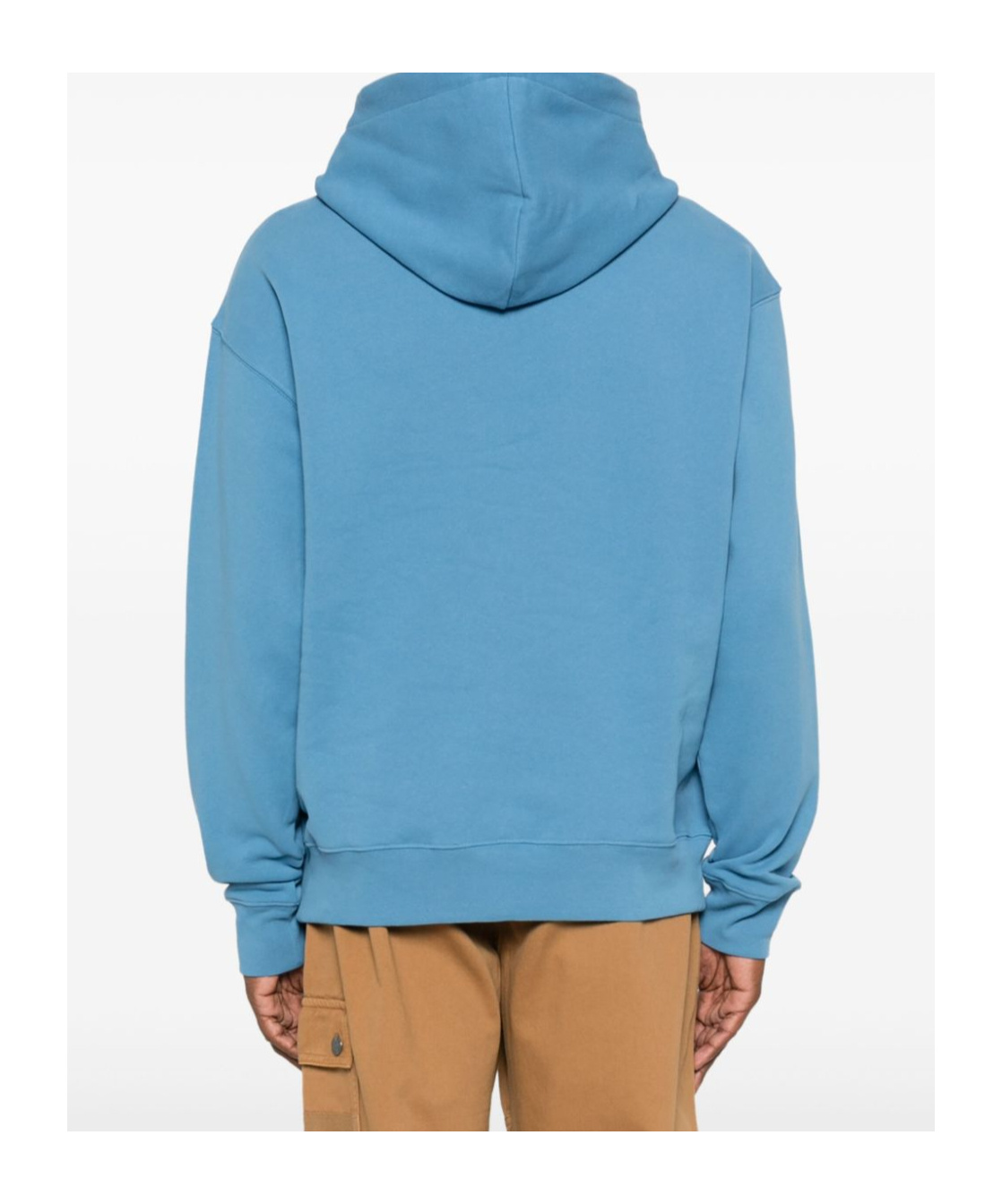 Moschino Logo-embroidered Cotton Hoodie In Blue
