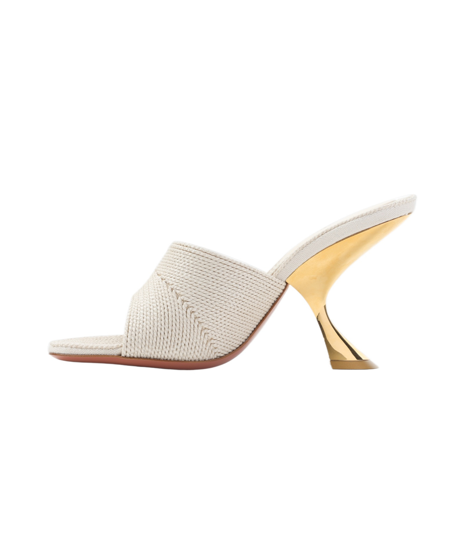 Amina Muaddi Taylor Woven 90 Slipper Sandals In Neutral
