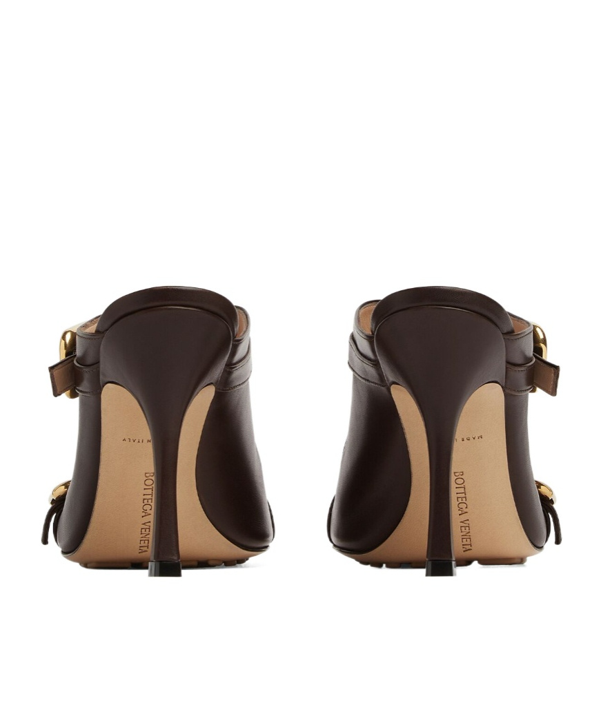 Shop Bottega Veneta Stretch Buckle Mule Sandal In Black