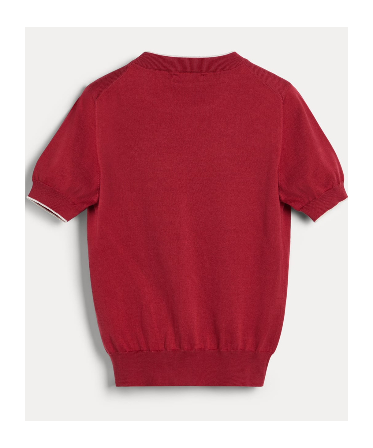 Brunello Cucinelli Knitted T-shirt In Ruby Colour