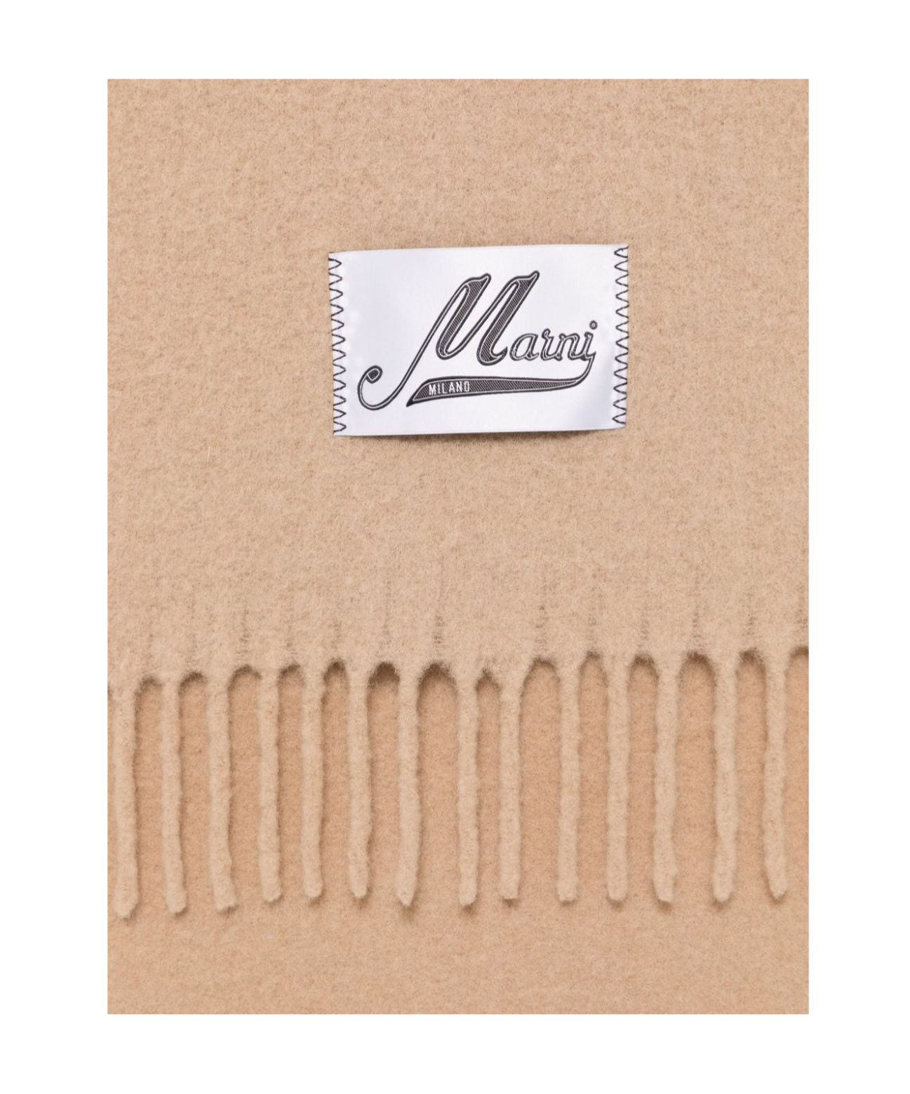 Marni Logo-patch Scarf In Nude