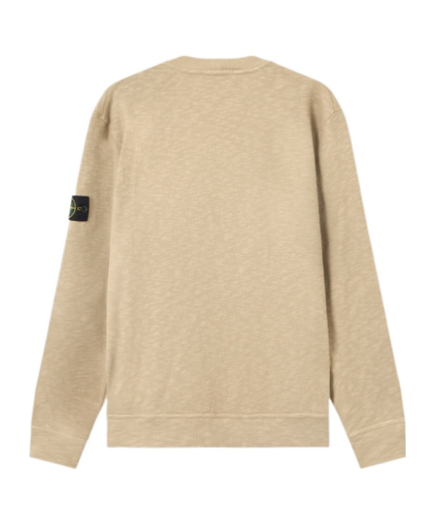 Stone Island Regular-fit Crewneck Sweatshirt With Side Inlays In Brown