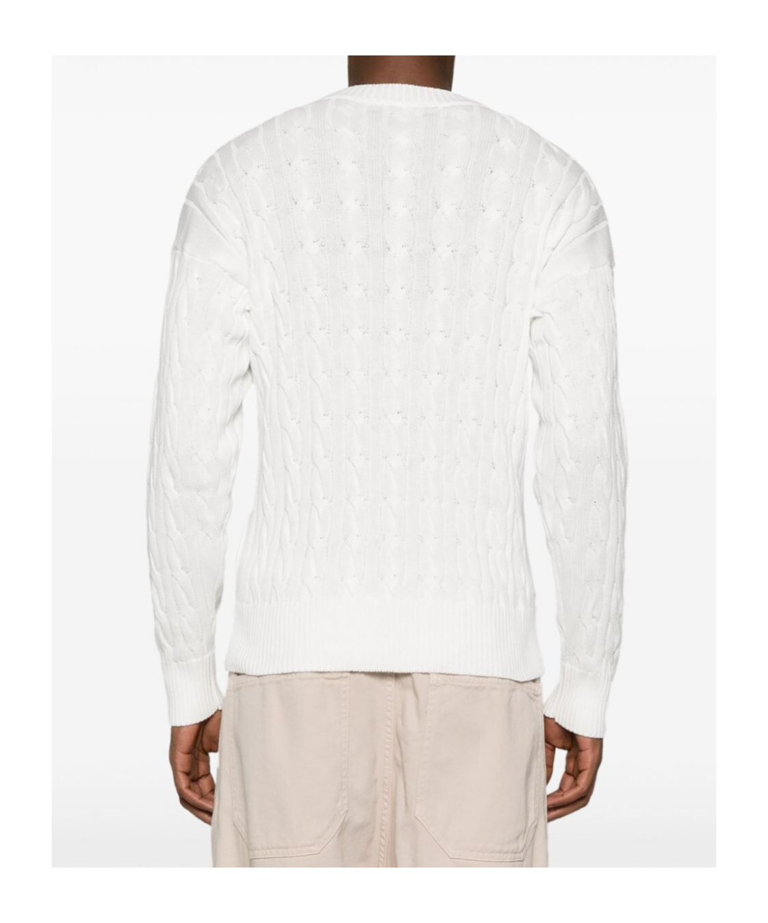 Shop Aspesi Cable-knit Cotton Jumper