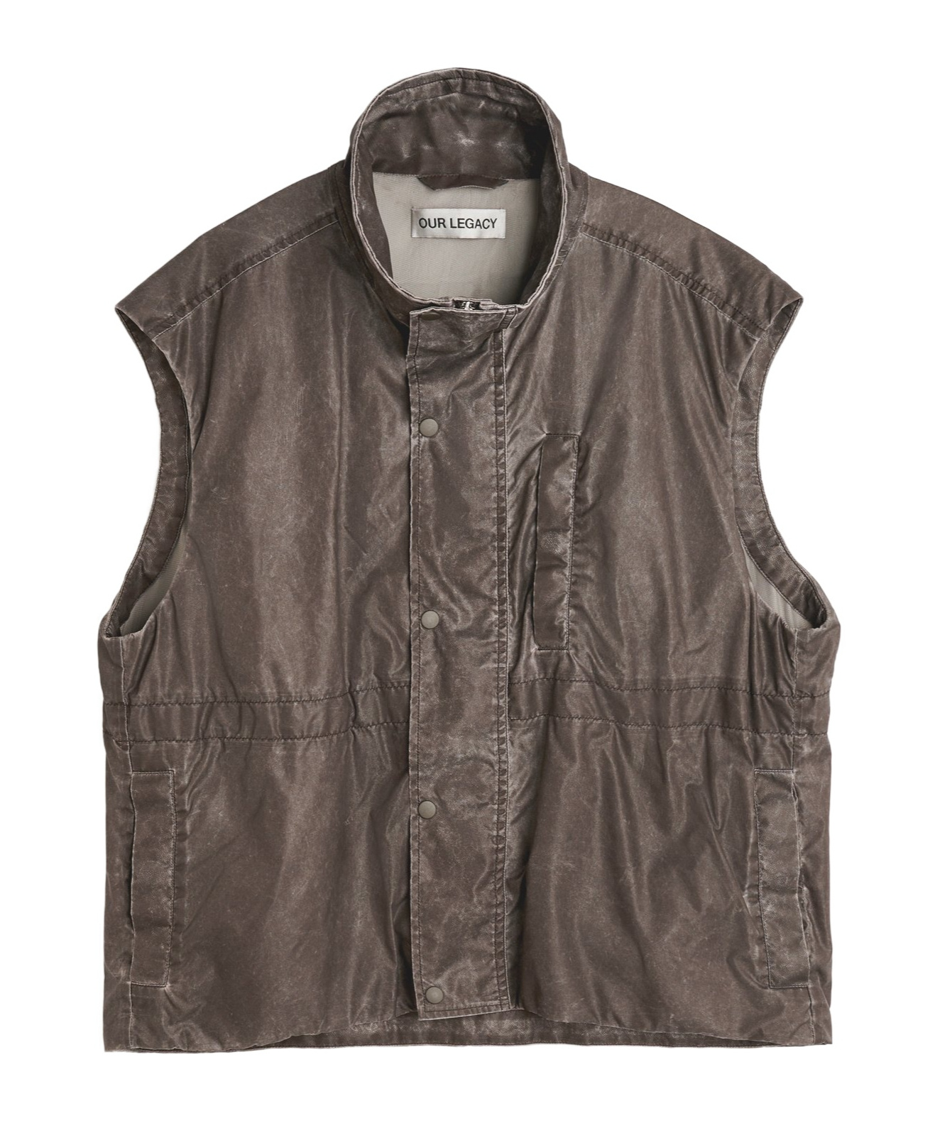 Our Legacy Vintage Effect Sleeveless Vest With Front Pocket In Black