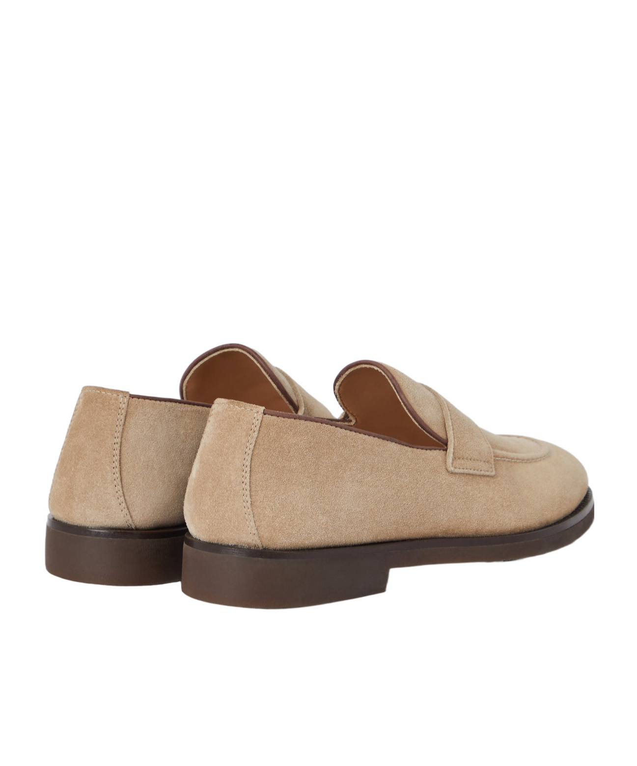 Brunello Cucinelli Suede Loafers In Nude