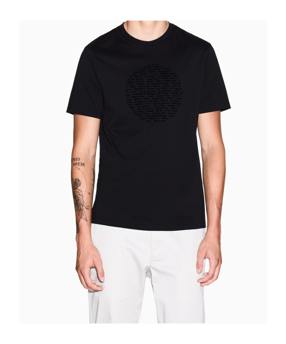 Armani Exchange Short Sleeve T-shirt In Black