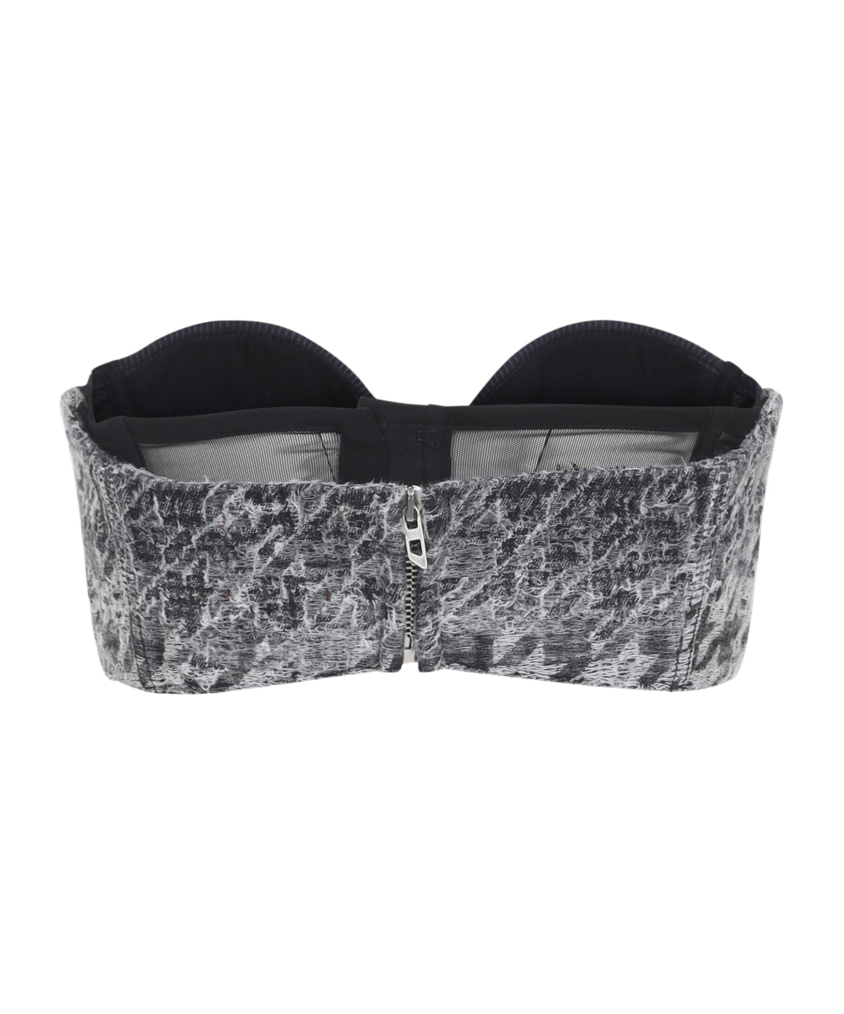 Diesel De-toppys Strapless Cropped Top In Gray