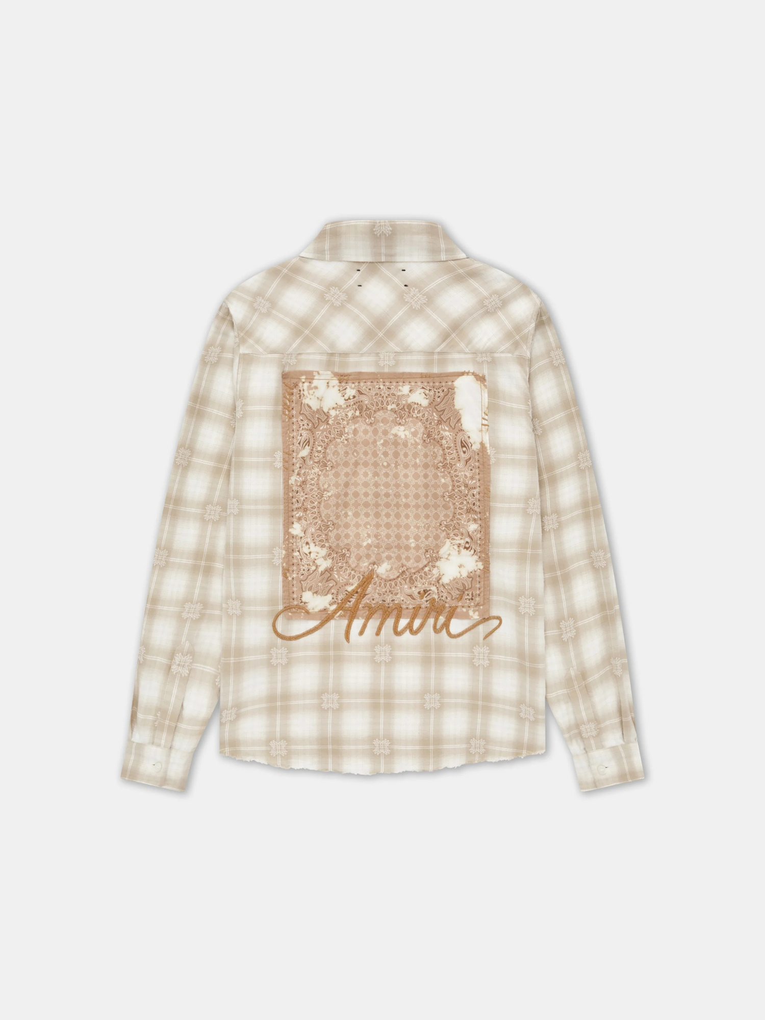 Amiri Bleach Bandana Patch Flannel Button-up Shirt In Multi