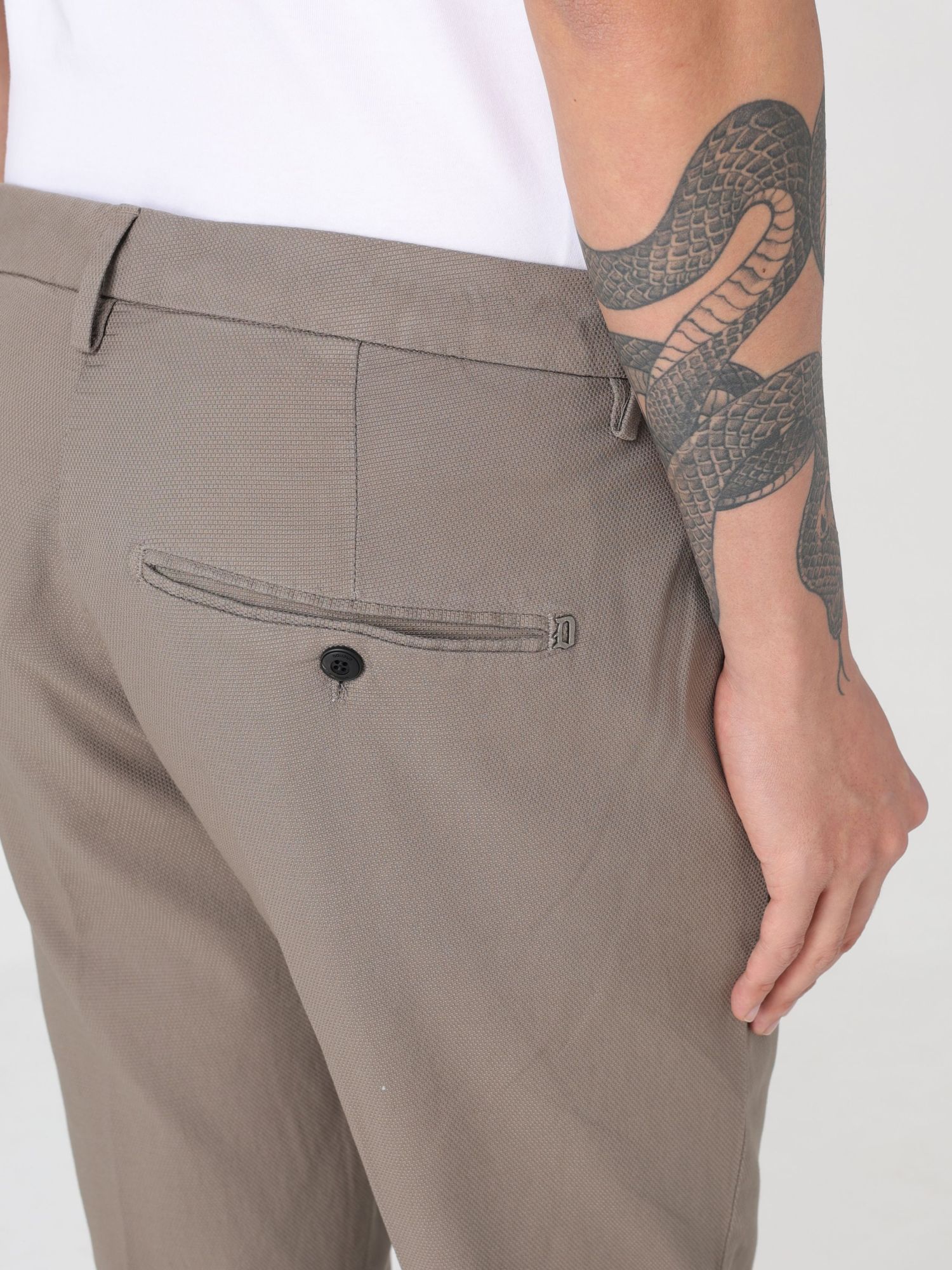 Dondup Belt Loop Casual Pants In Gray