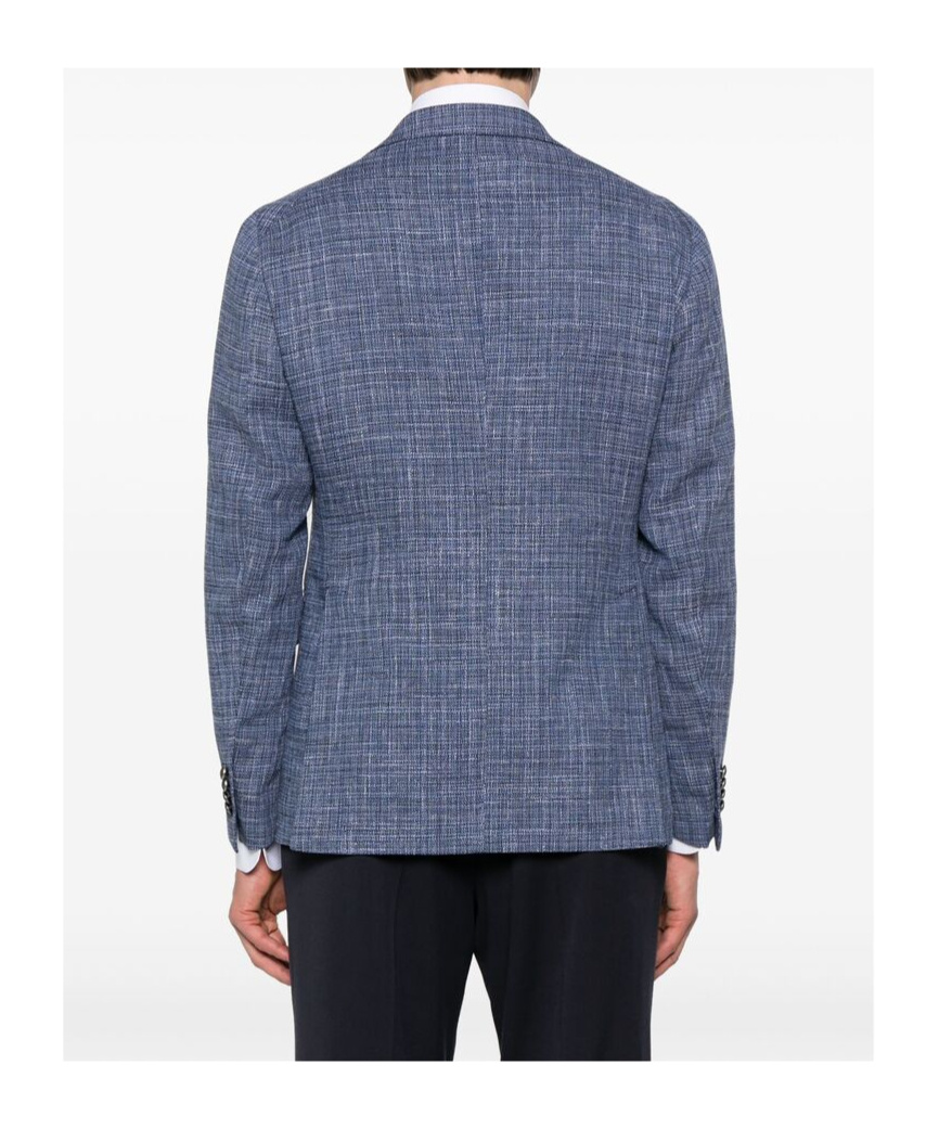 Shop Tagliatore Single-breasted Boucle Blazer In Gray