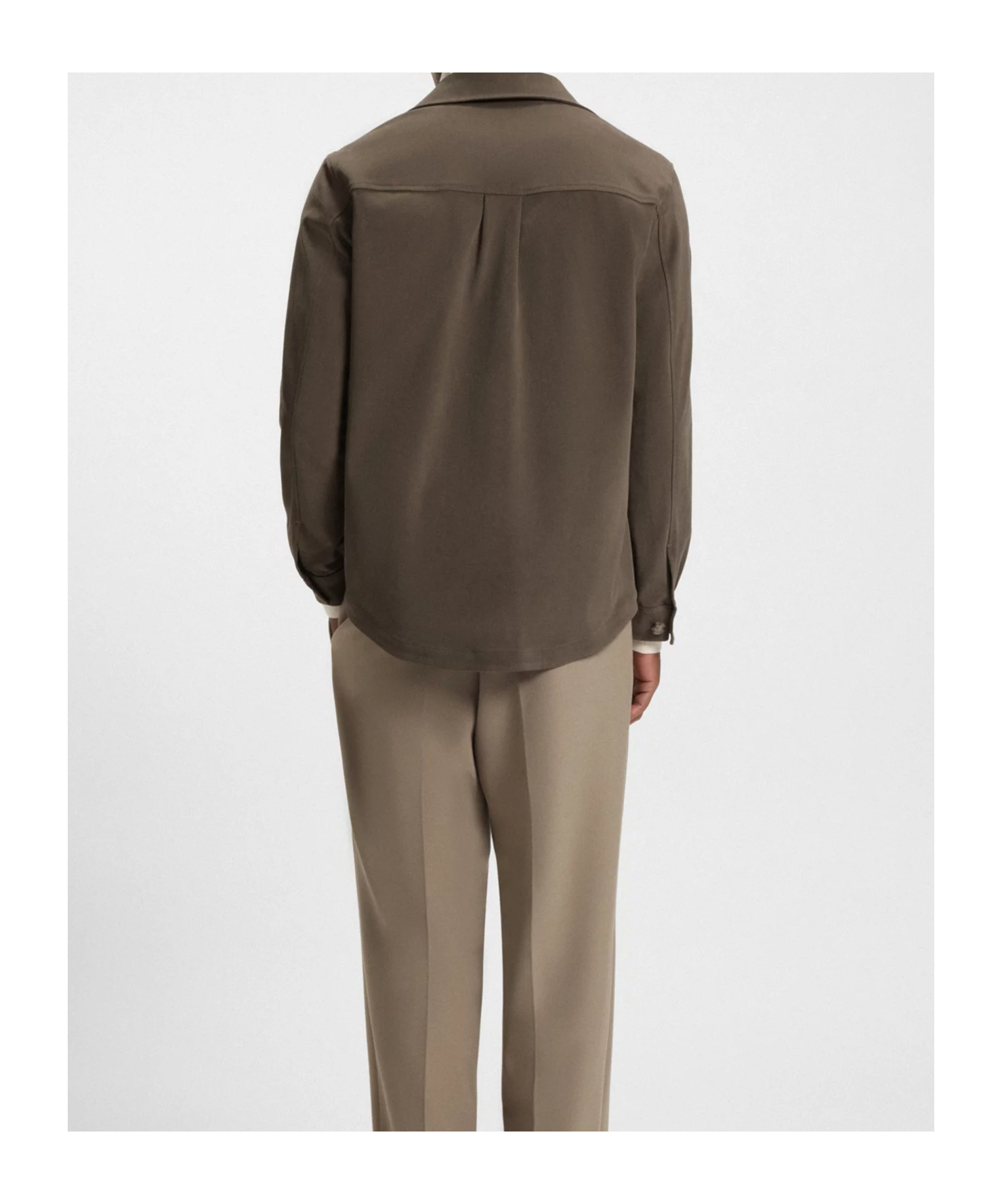 Hugo Boss Relaxed-fit Overshirt In Mercerized Stretch Cotton In Brown