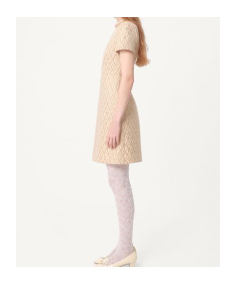 Valentino Toute La V Lurex Jacquard Mini Dress In Nude