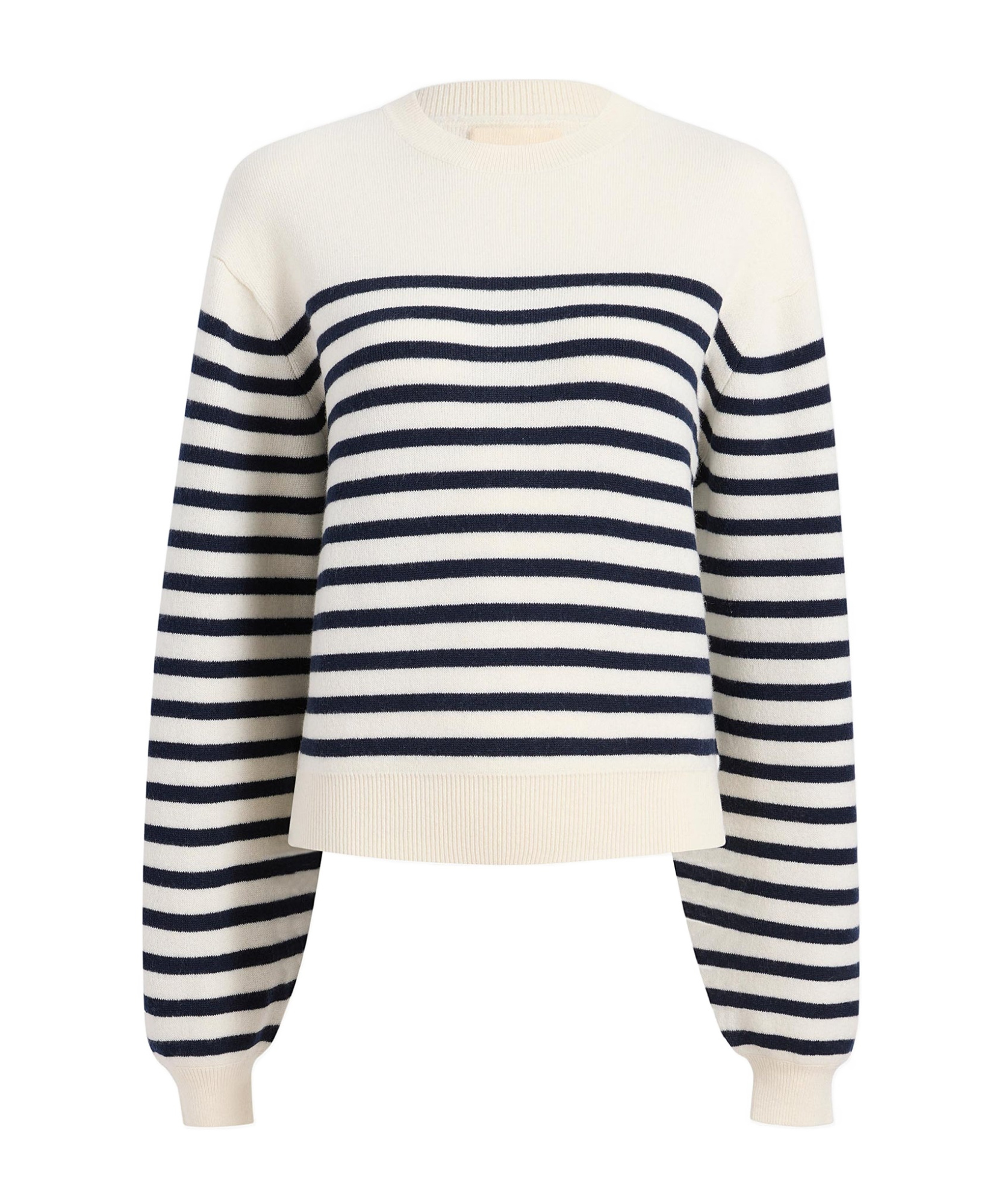 Khaite Striped Pullover In White