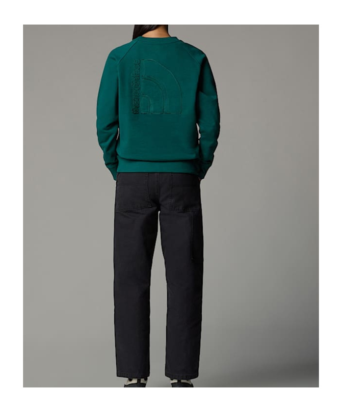 Shop The North Face Logo Relaxed Sweatshirt In Green