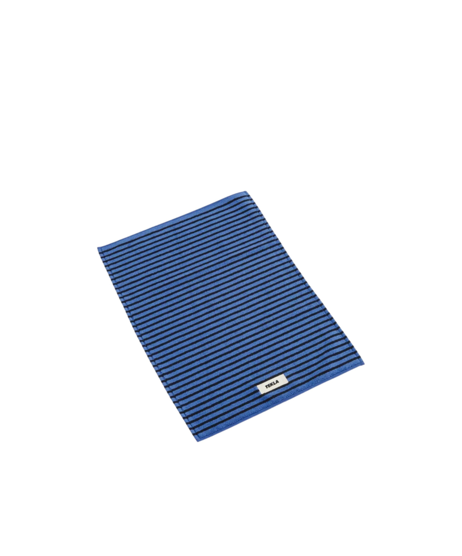 Tekla Striped Bathroom Mat In Blue