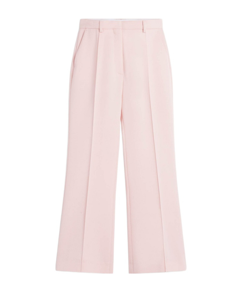 Lanvin Wool Flared Trousers In Pink