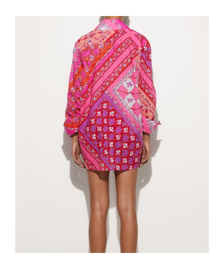 Pucci Geometric And Floral Pattern Shirt In Pink