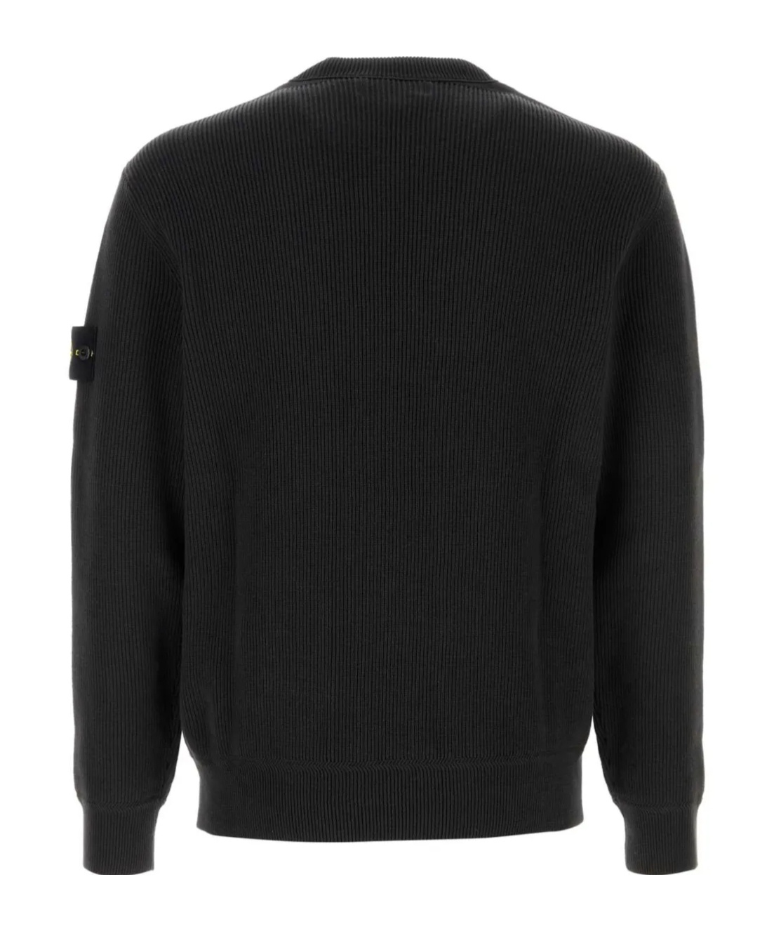 Shop Stone Island Ribbed-knit Sweater In Charcoal-grey