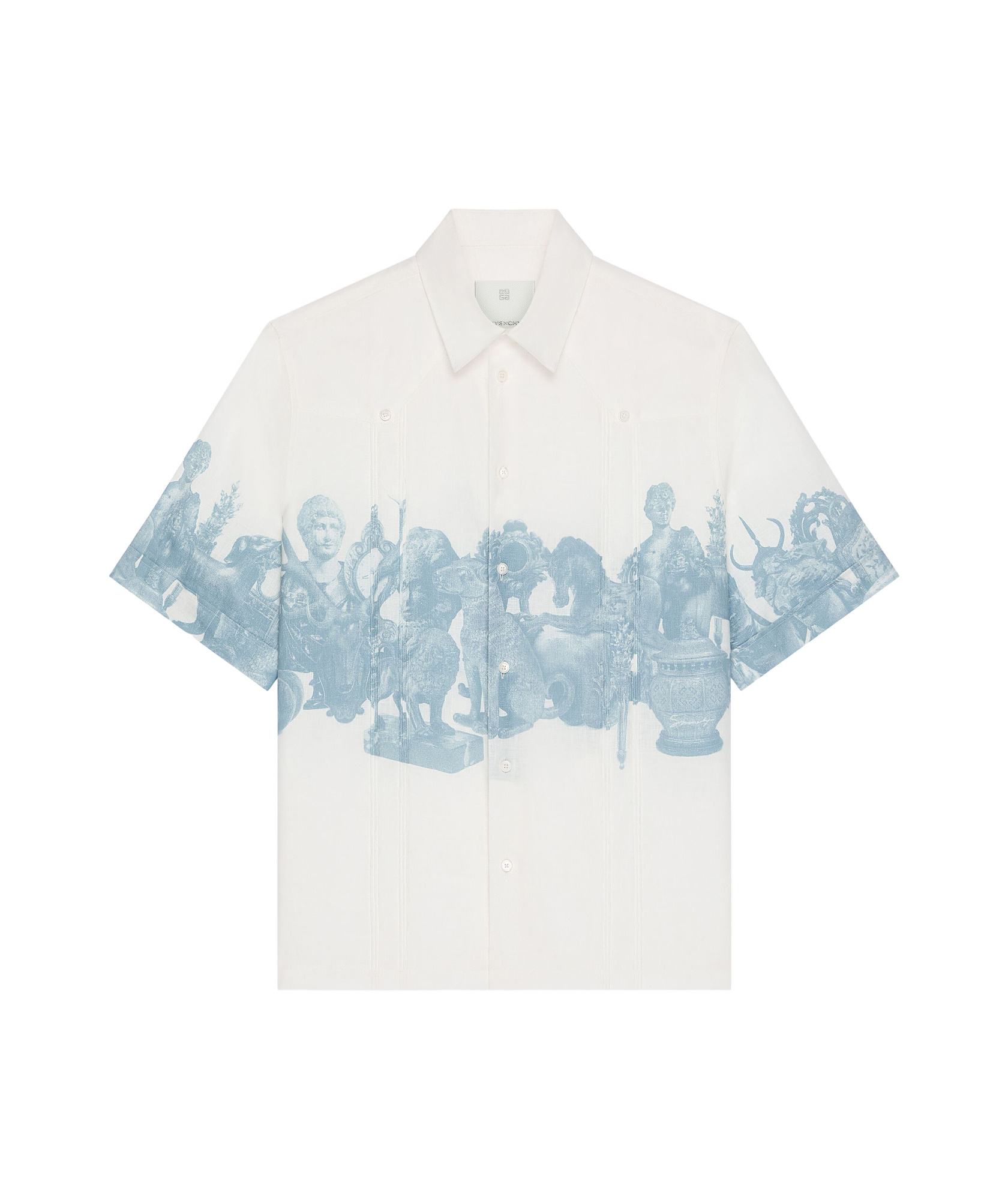 Givenchy Shirt In Linen With Hubert Objects Print In White