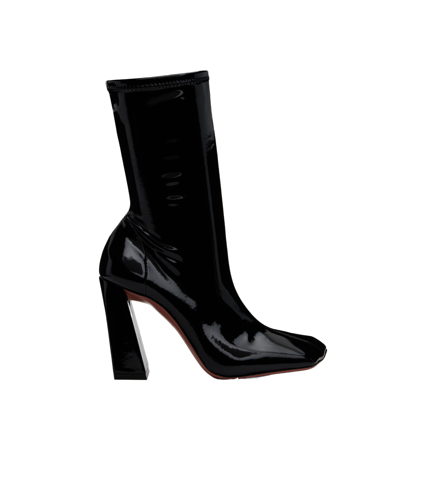 Amina Muaddi Marine 100mm Leather Ankle Boots In Black