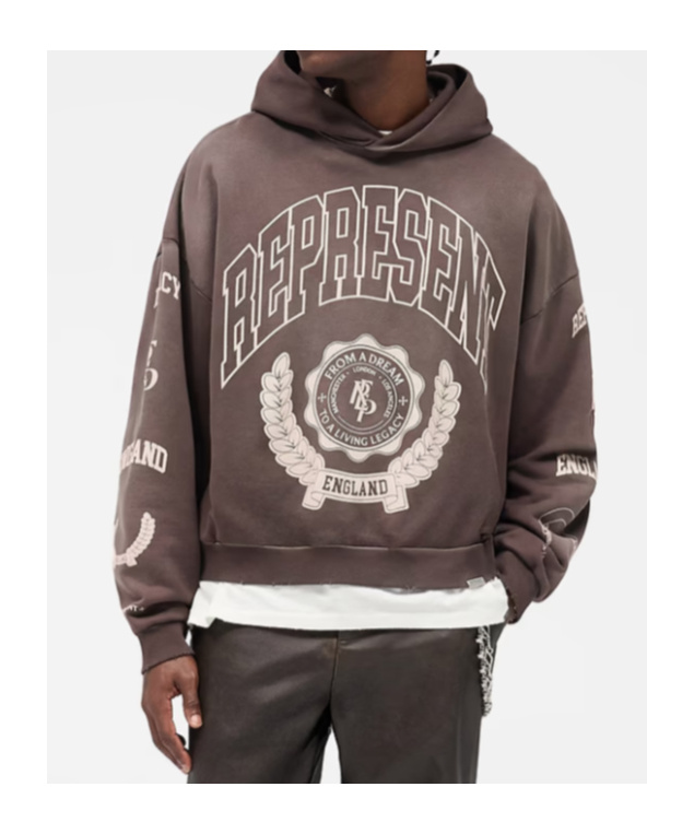 Represent Crest Graphic Hoodie In Black