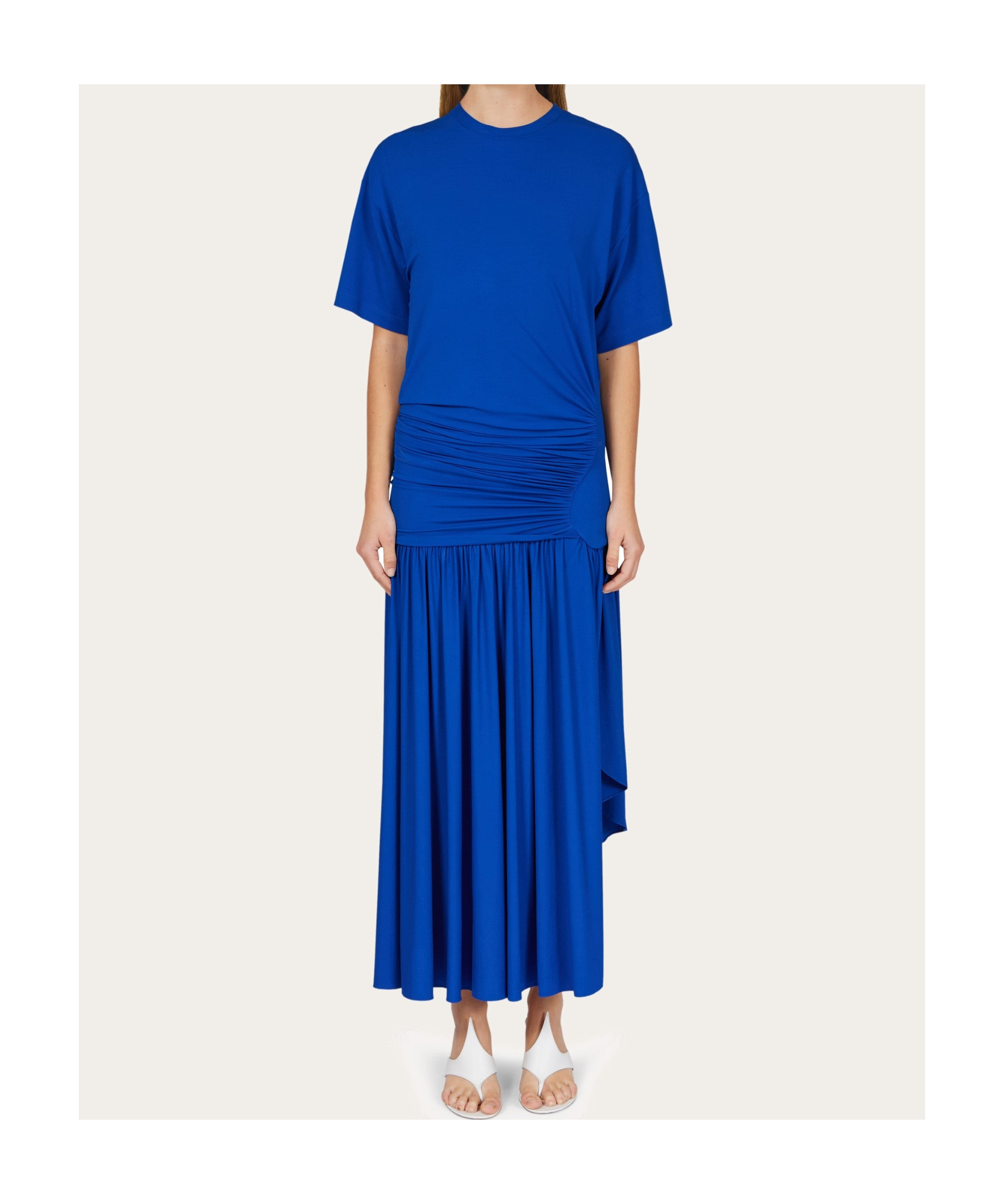 Ferragamo Asymmetric Jersey Midi Dress