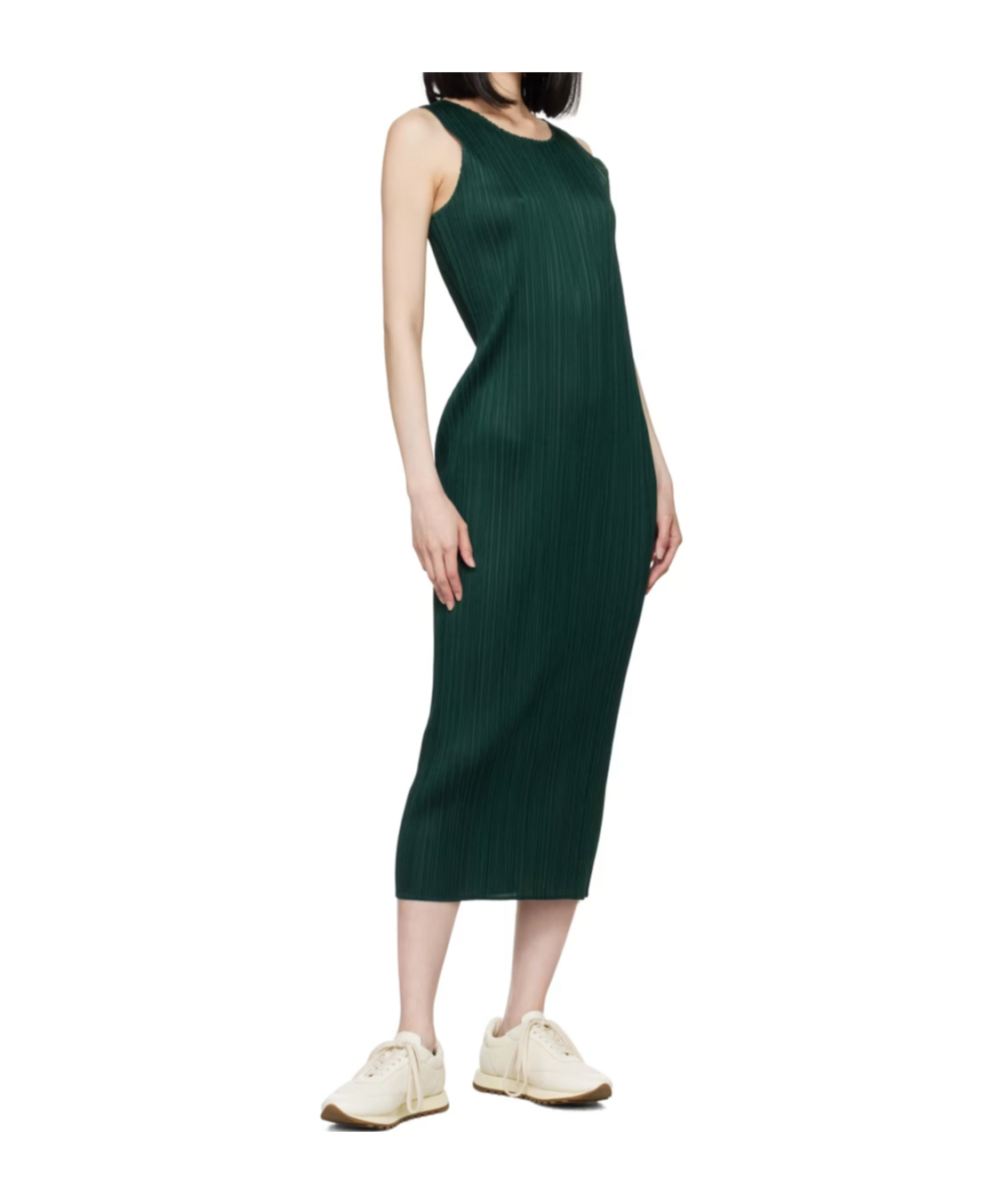 Shop Issey Miyake New Colorful Basics 3 Dress In Green