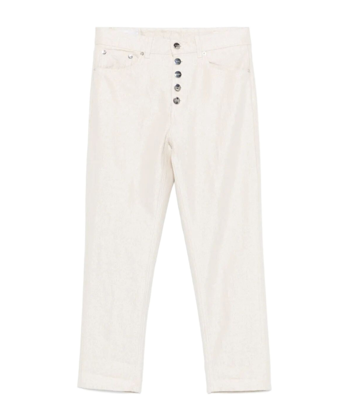Dondup Cropped Cotton-blend Denim Jeans With Button Detailing
