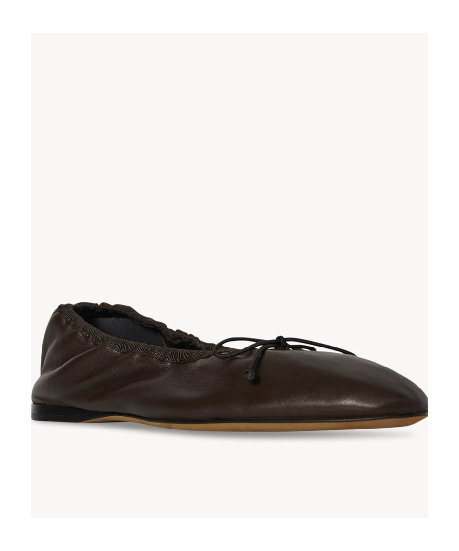 The Row Hereditas Bow Detailed Ballet Flats In Black