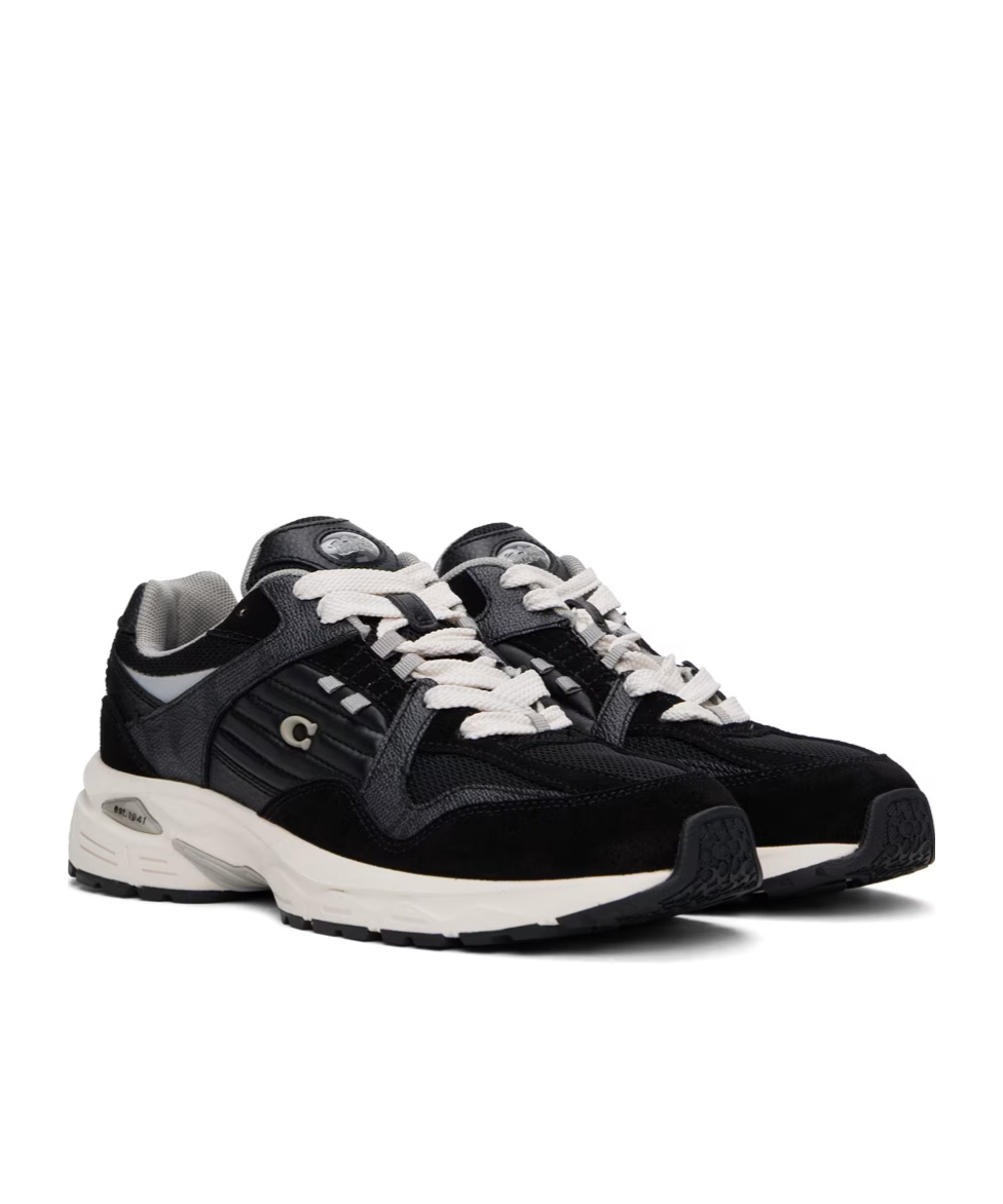Coach Logo Lace Low-cut Skate Shoes In Black