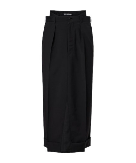 Junya Watanabe Pleated Midi Skirt In Black