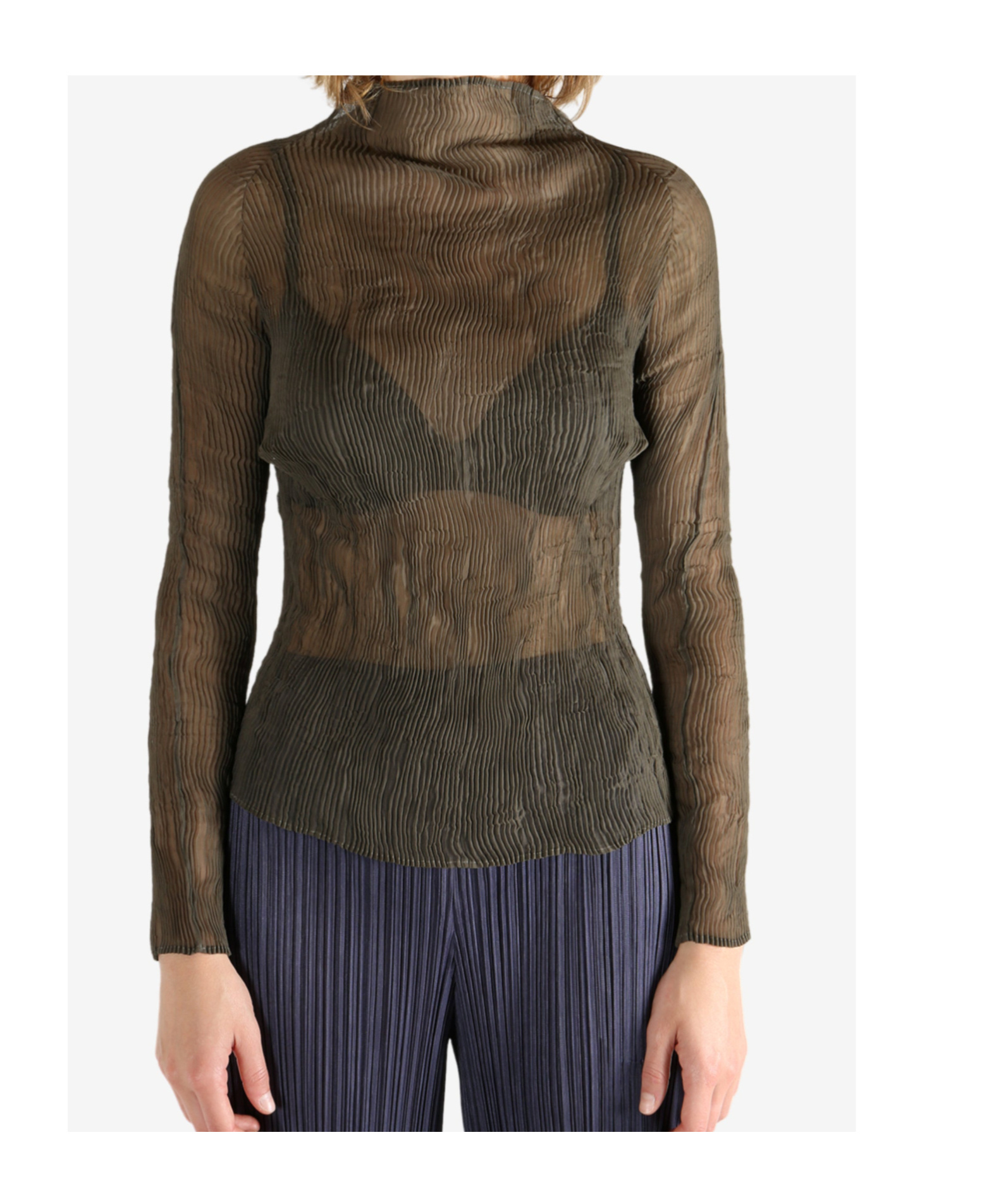 Issey Miyake Chiffon Twist 1 Shirt In Brown