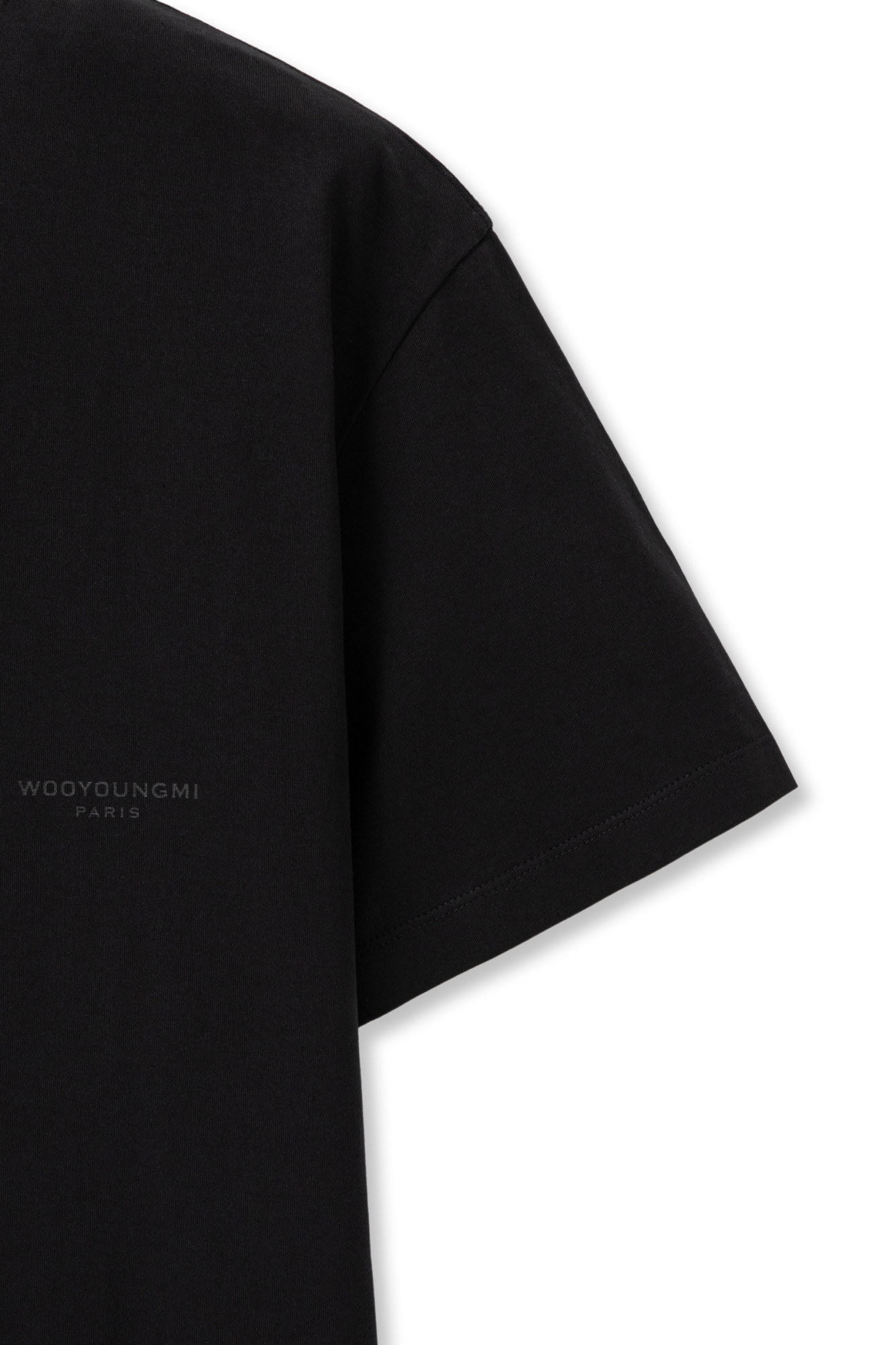 Wooyoungmi Black T-shirt With Maxi Print On The Back In Black