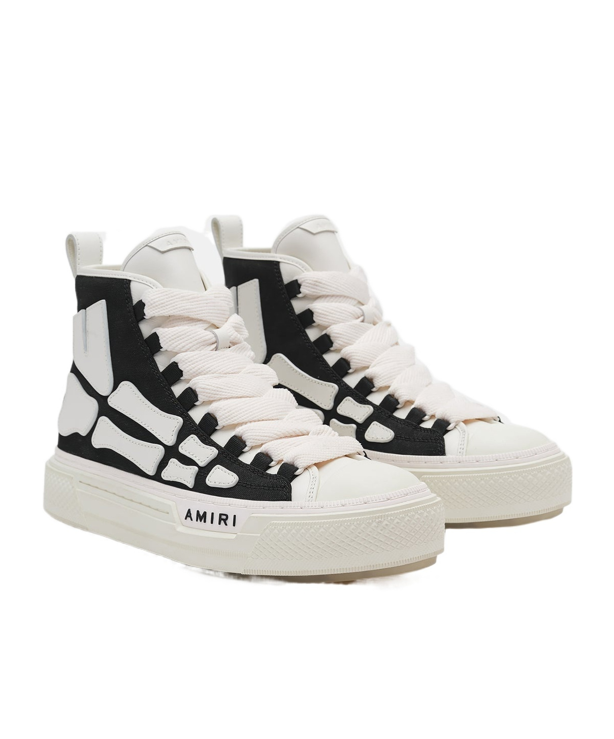 Amiri Black And White Sneaker Skel Court Hi Men In Black