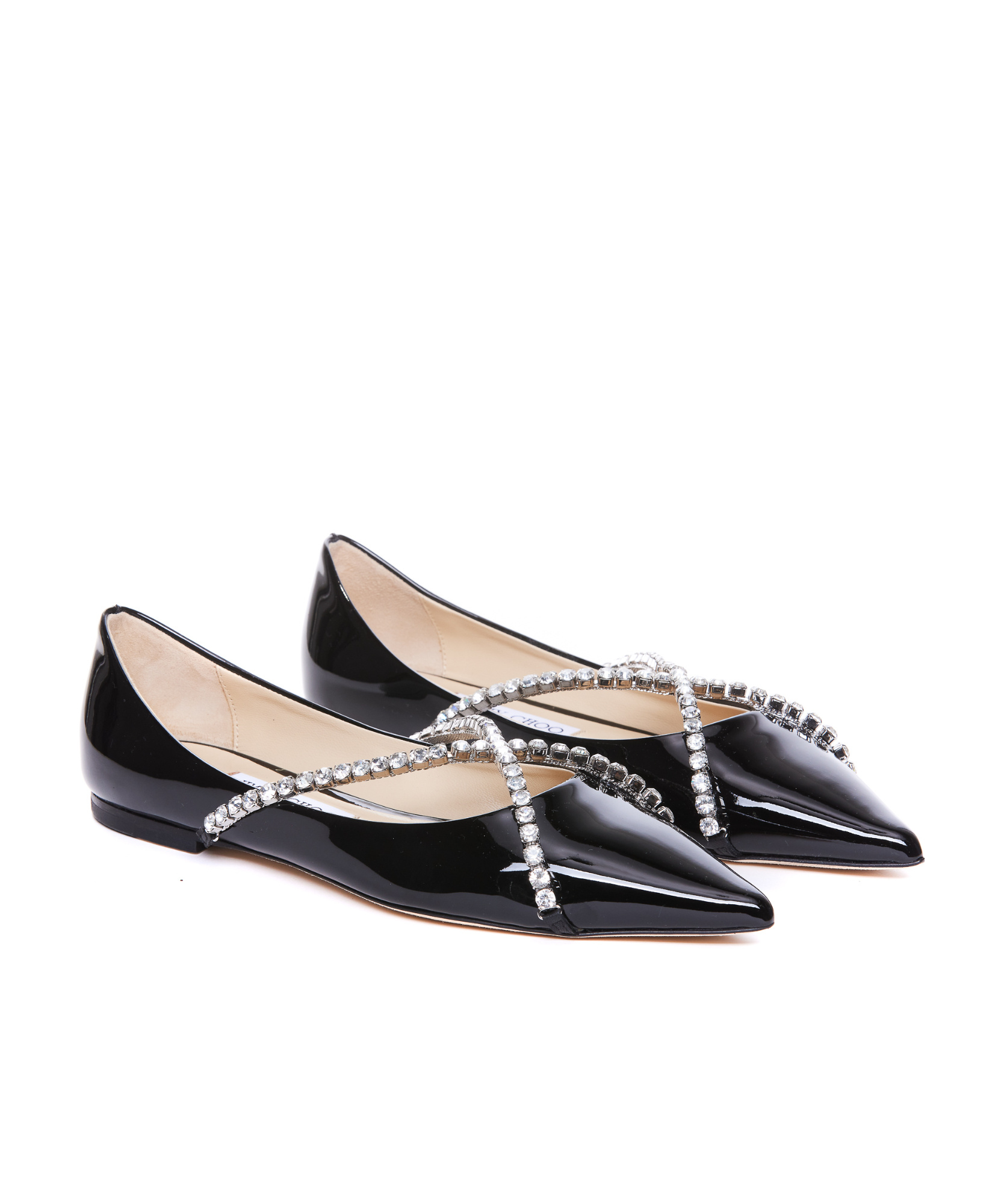 Jimmy Choo Black Flat Shoes In Black
