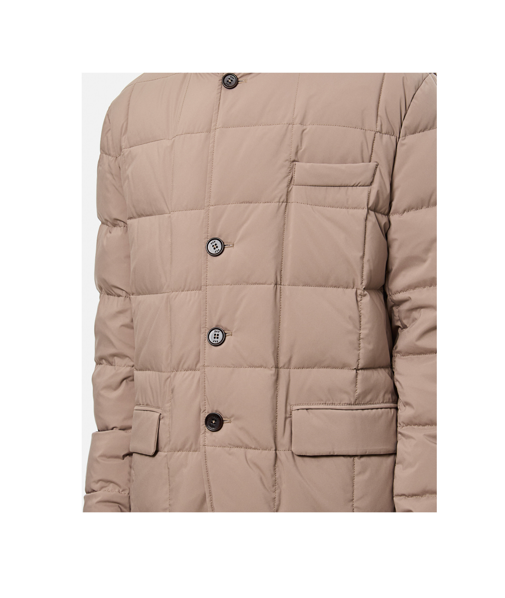 Fay Long-sleeved Down Jacket In Nude