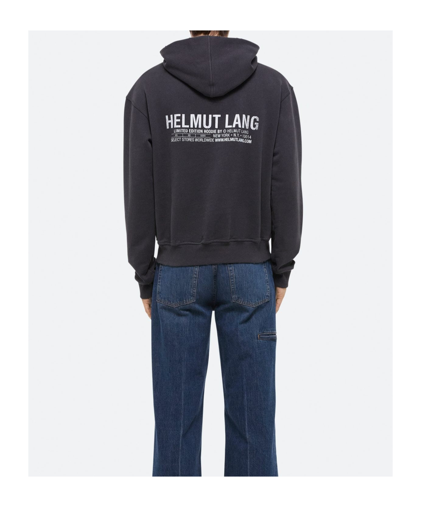 Helmut Lang Sweater Hoodie Kangaroo Pocket In Black
