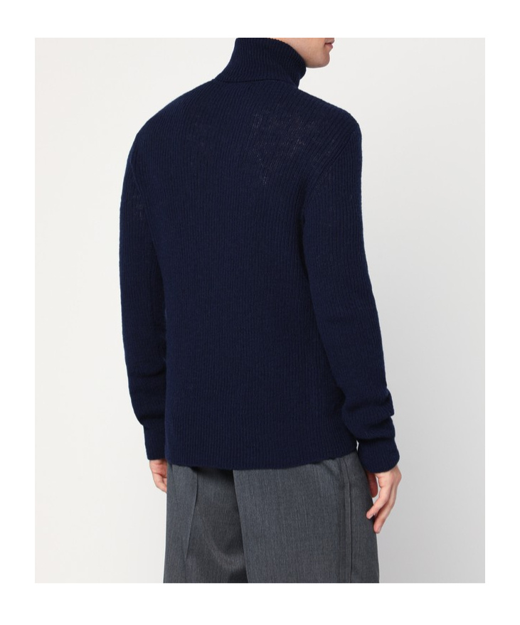 Dries Van Noten Ribbed Knit Turtleneck Sweater With Long Sleeves In Black