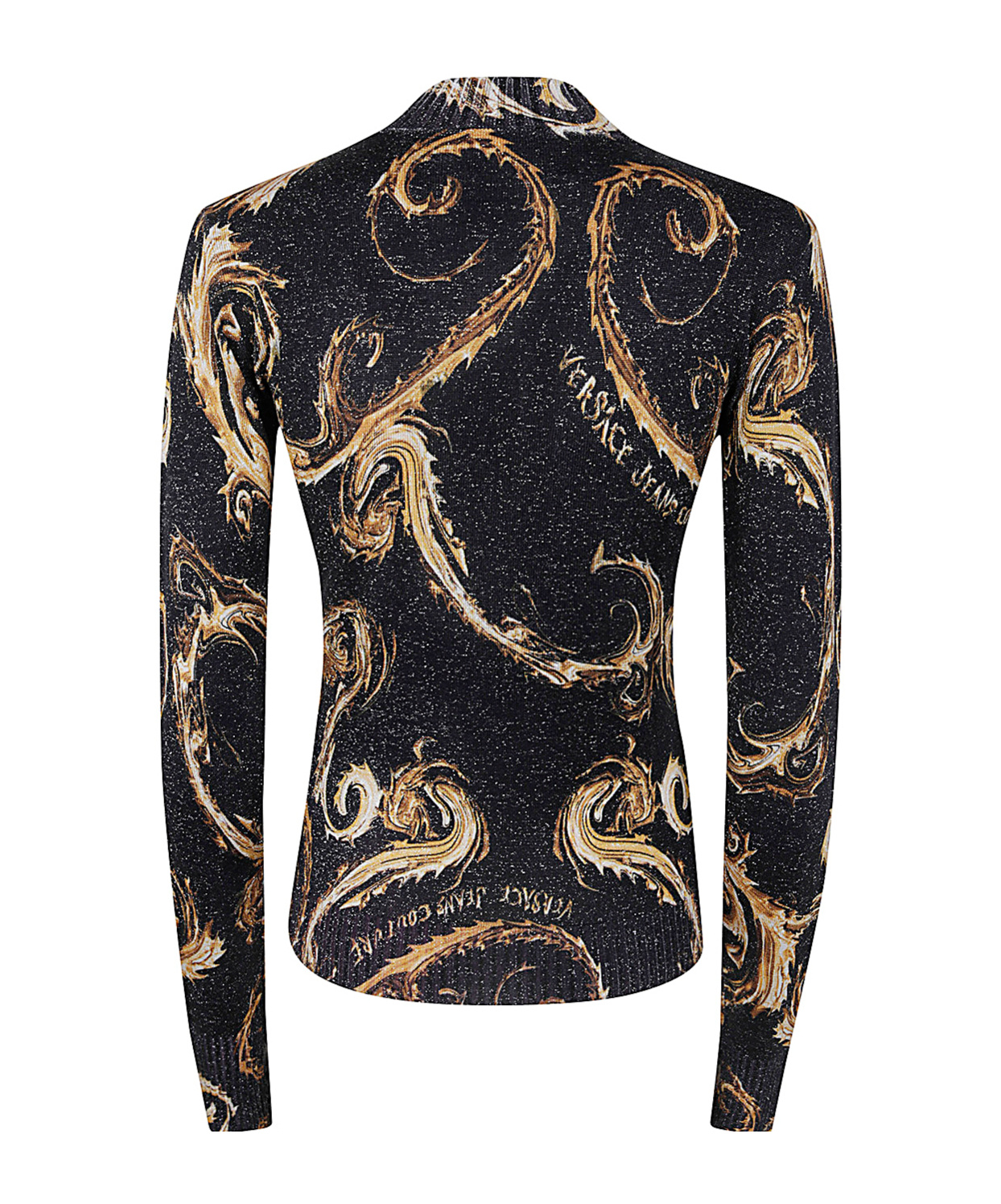 Versace Jeans Pattern Sweater In Black