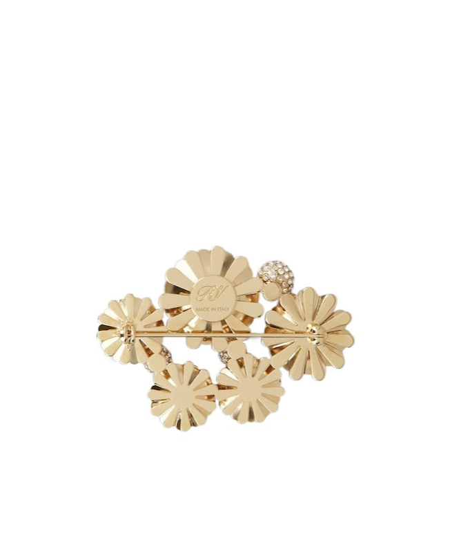 Roger Vivier Flower Brooch In Golden